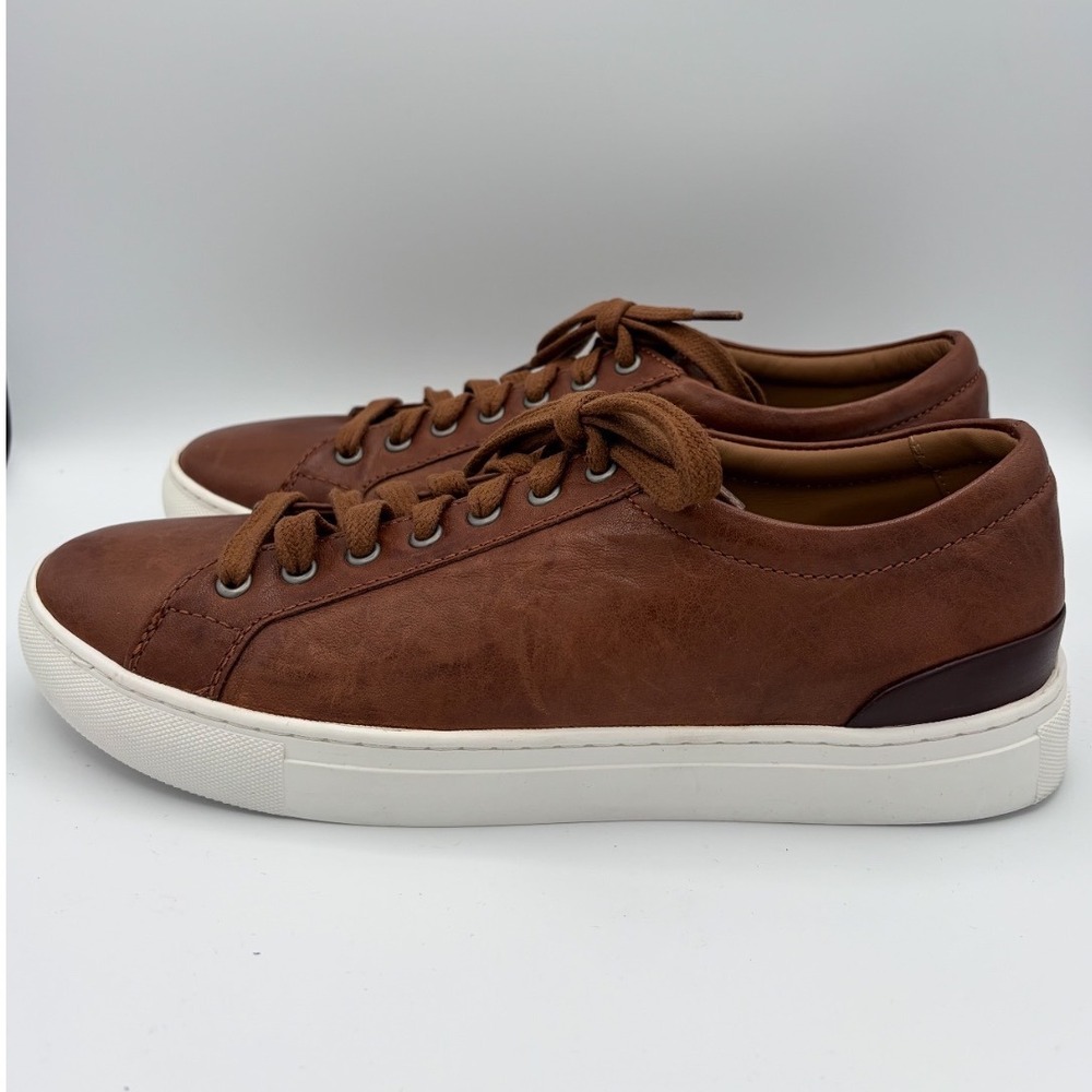 Johnston & Murphy TRUFOAM Brown Sheepskin Leather Sneakers Mens 9M Ver Good Cond